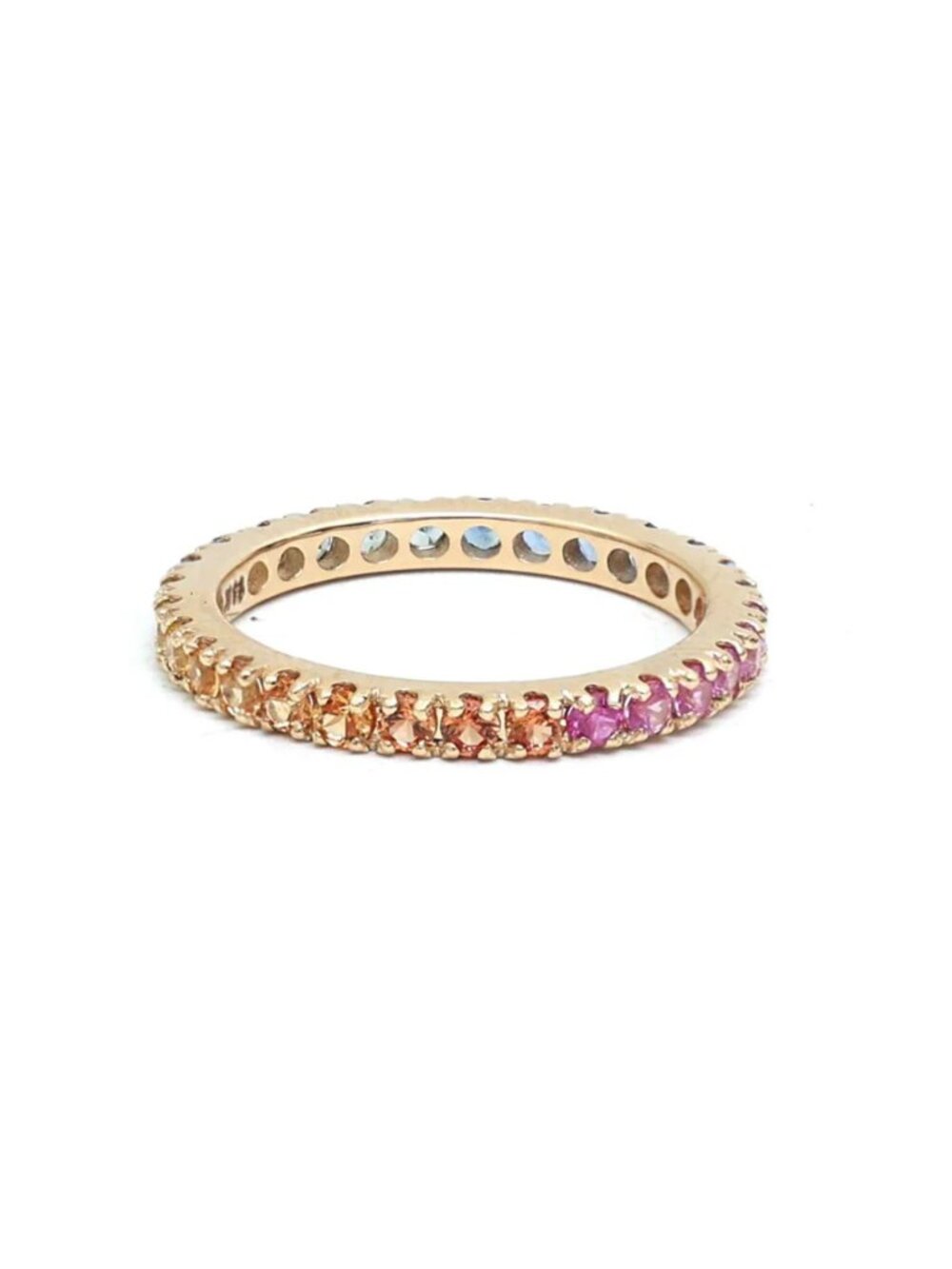Vibrant Sapphire 14K (18K Custom) Gold Eternity Band Ring